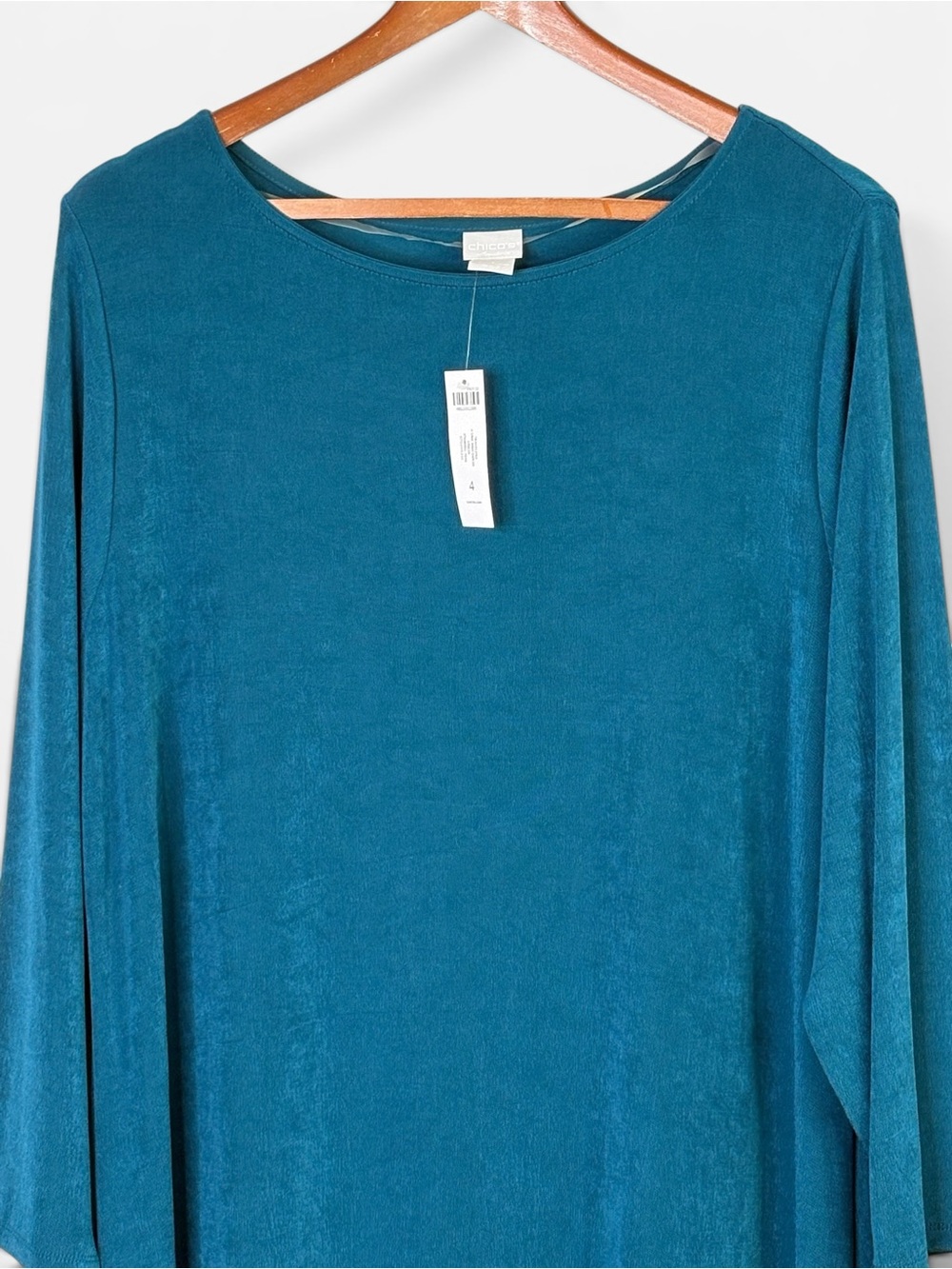NWT Chico's Travelers Striking Teal A-Line Midi Dress Size 4 US 20/22 2XL - Picture 2 of 11